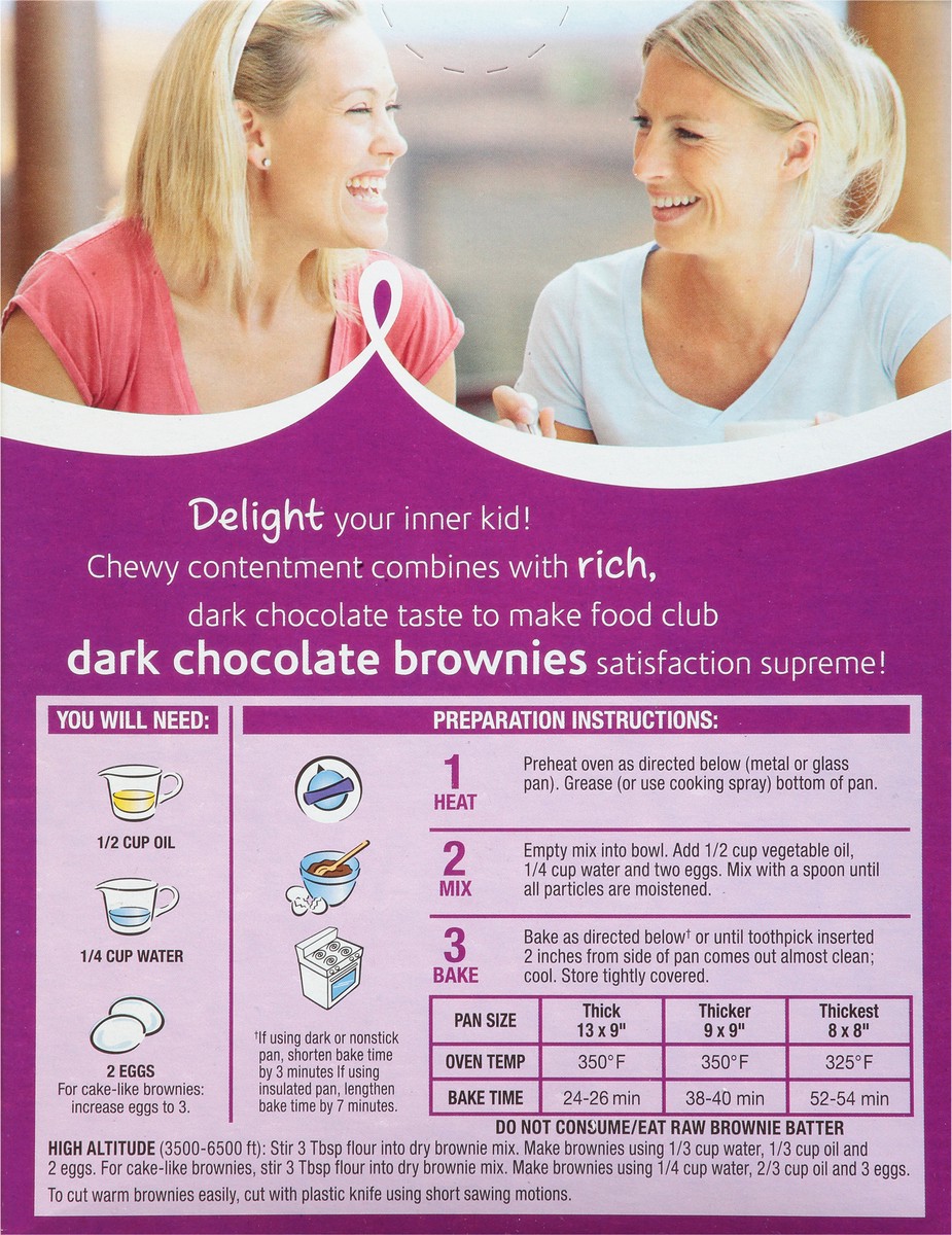 slide 10 of 11, Food Club Dark Chocolate Brownie Mix, 18.2 oz