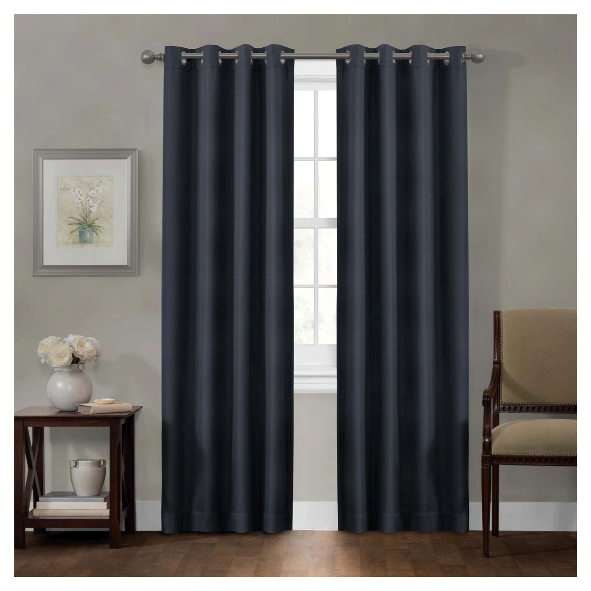 slide 1 of 1, Maytex Mills Sheridan Smart Curtain Ultimate Light Blocker Curtain Panel - Blue, 50 in x 84 in