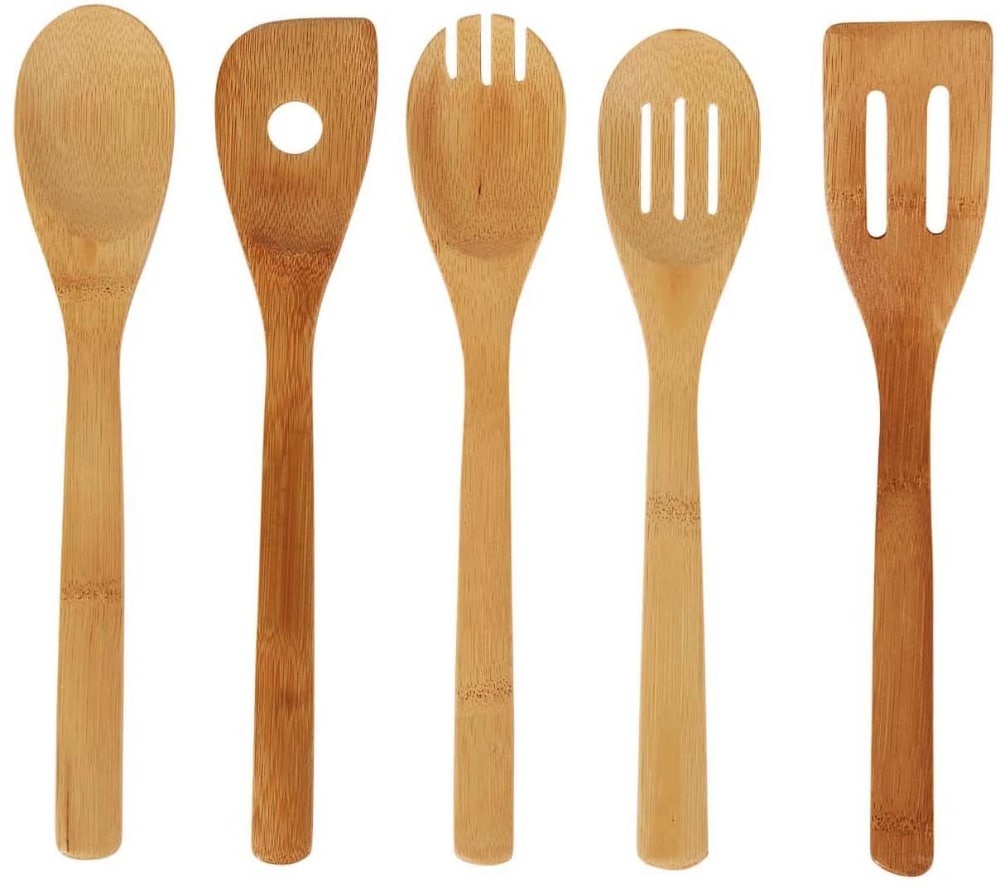 slide 1 of 1, Everyday Living Bamboo Kitchen Utensils, 5-piece