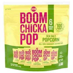 Angie's BOOMCHICKAPOP Sea Salt Popcorn, 0.6 oz. 6-Count