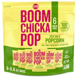Angie''s BOOMCHICKAPOP Sea Salt Popcorn, 0.6 oz. 6-Count