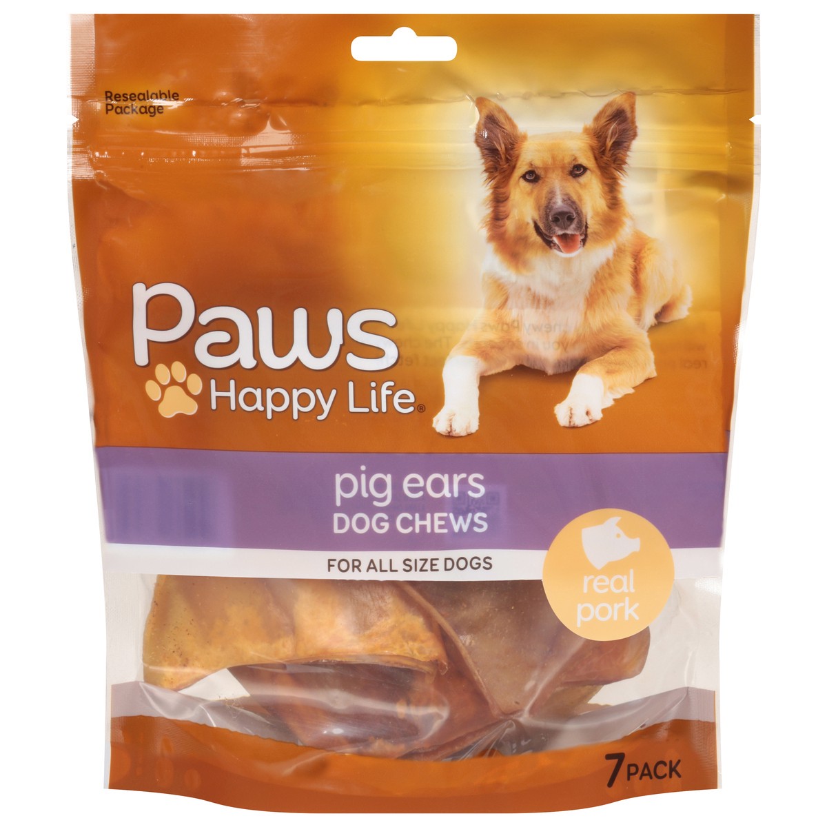 slide 7 of 17, Paws Happy Life Pig Ears Dog Chews 7 ea, 7 ct