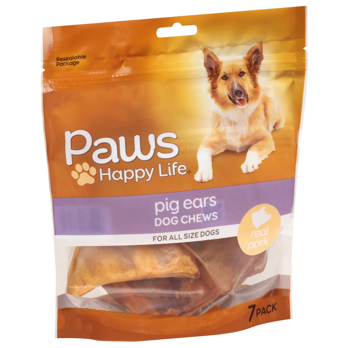 slide 17 of 17, Paws Happy Life Pig Ears Dog Chews 7 ea, 7 ct