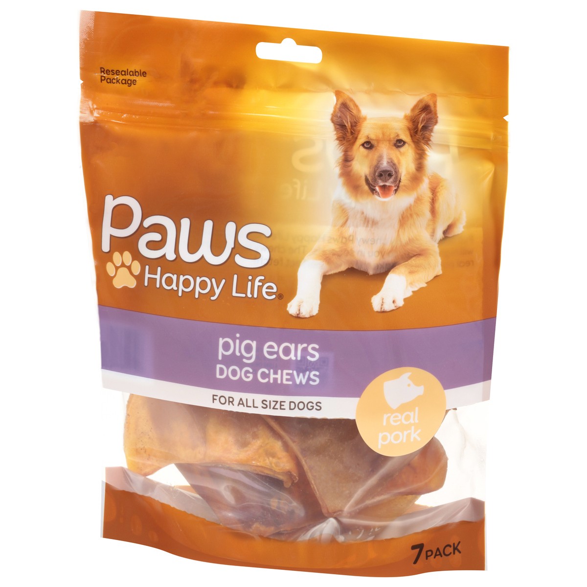 slide 3 of 17, Paws Happy Life Pig Ears Dog Chews 7 ea, 7 ct