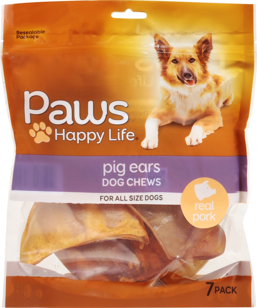 slide 8 of 17, Paws Happy Life Pig Ears Dog Chews 7 ea, 7 ct