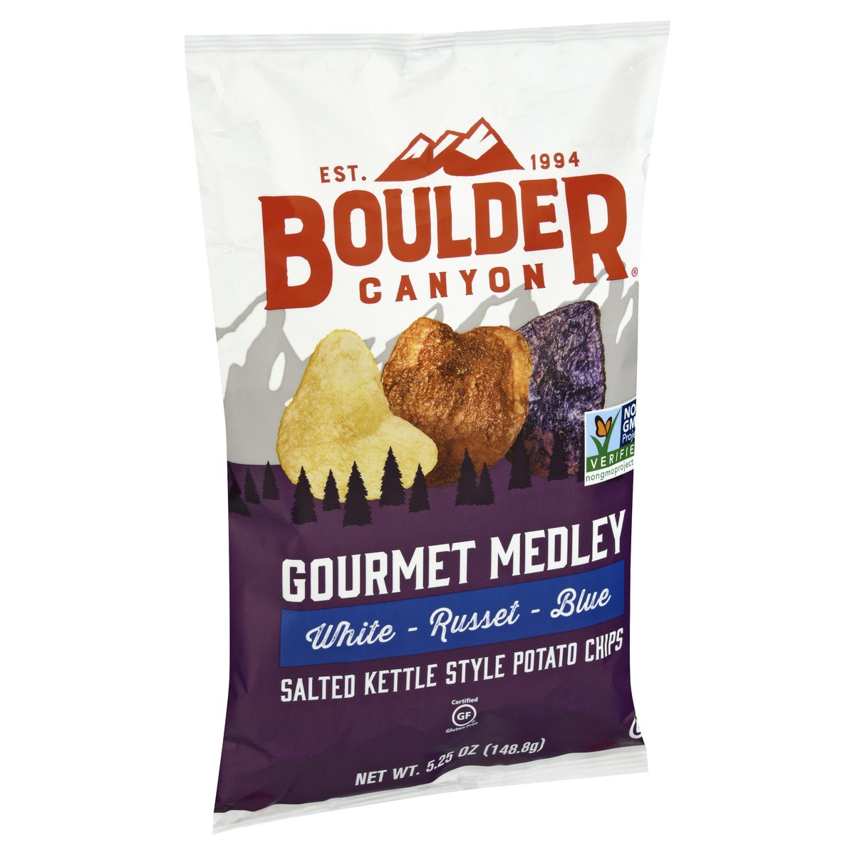 slide 5 of 10, Boulder Canyon Gourmet Medley Salted Potato Chips 5.25 oz, 10 oz