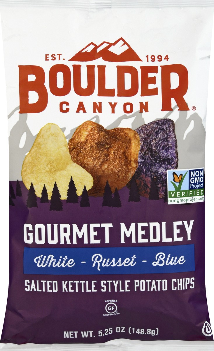 slide 7 of 10, Boulder Canyon Gourmet Medley Salted Potato Chips 5.25 oz, 10 oz