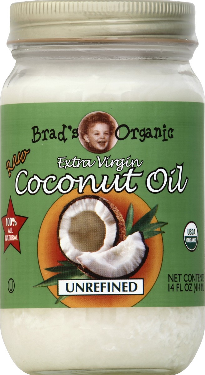 slide 2 of 2, Brad's Organic Extra Virgin Unrefined Coconut Oil, 14 oz