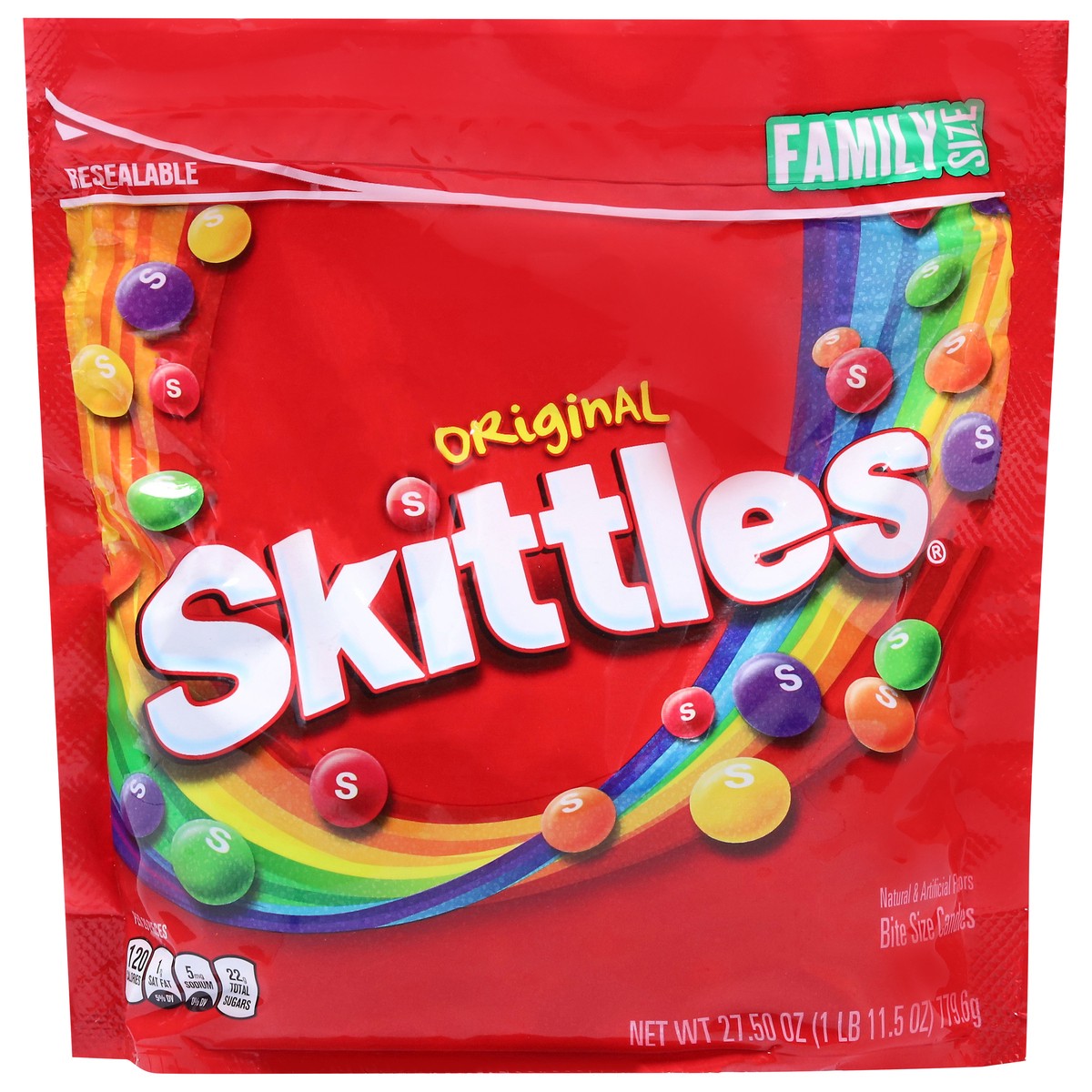 slide 1 of 8, SKITTLES Original Chewy Candy, Family Size, 27.5 oz Bag, 27.5 oz