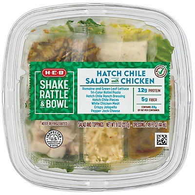 slide 2 of 2, H-E-B Shake, Rattle & Bowl Hatch Chile with Chicken Salad, 9.5 oz