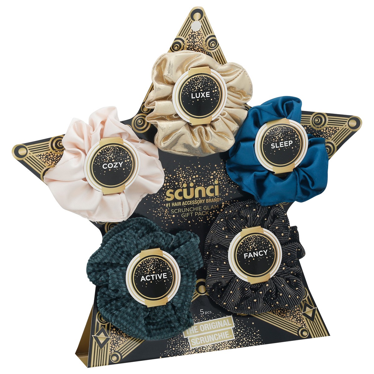 slide 2 of 9, scünci Glam Gift Pack Scrunchie 5 ea, 5 ct