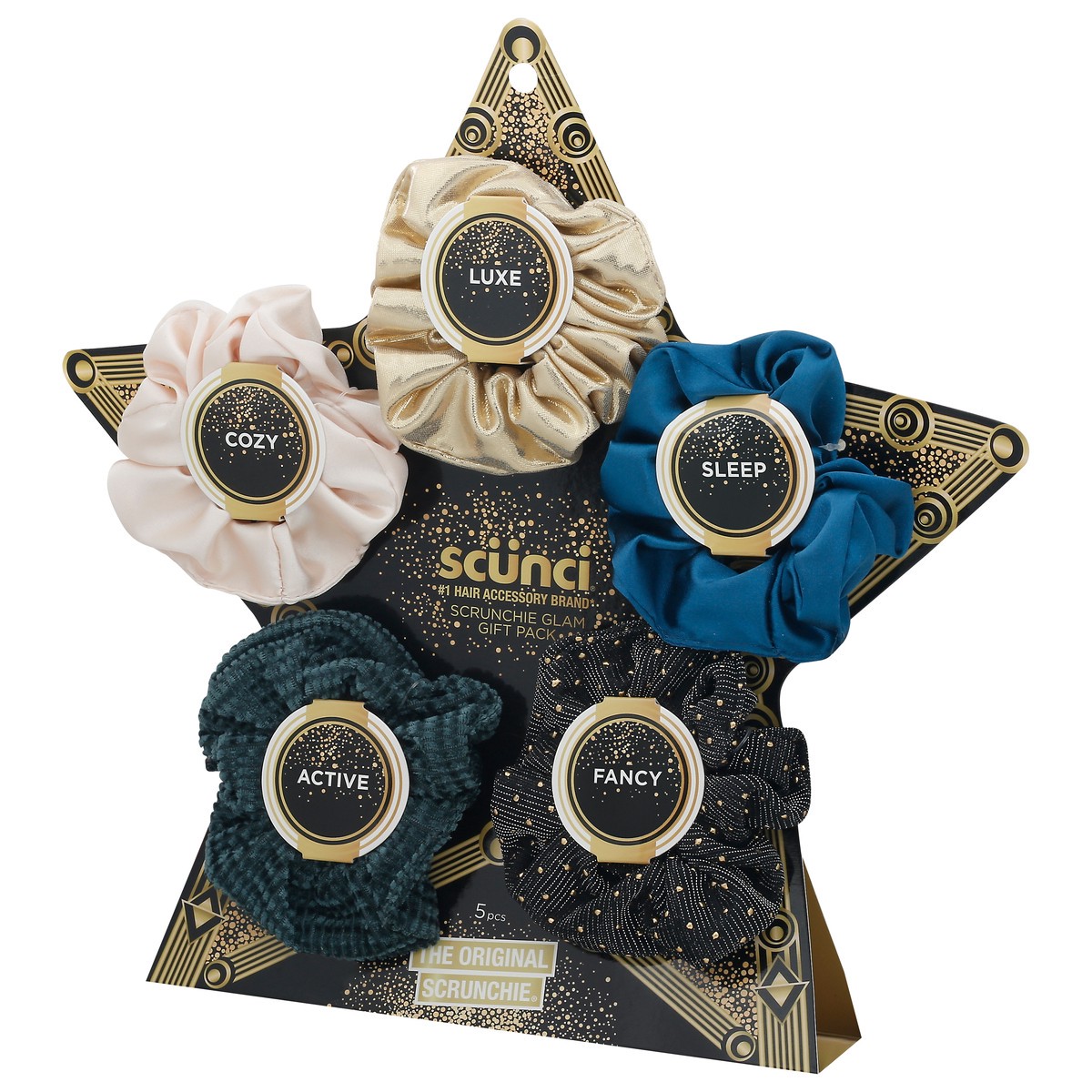 slide 3 of 9, scünci Glam Gift Pack Scrunchie 5 ea, 5 ct