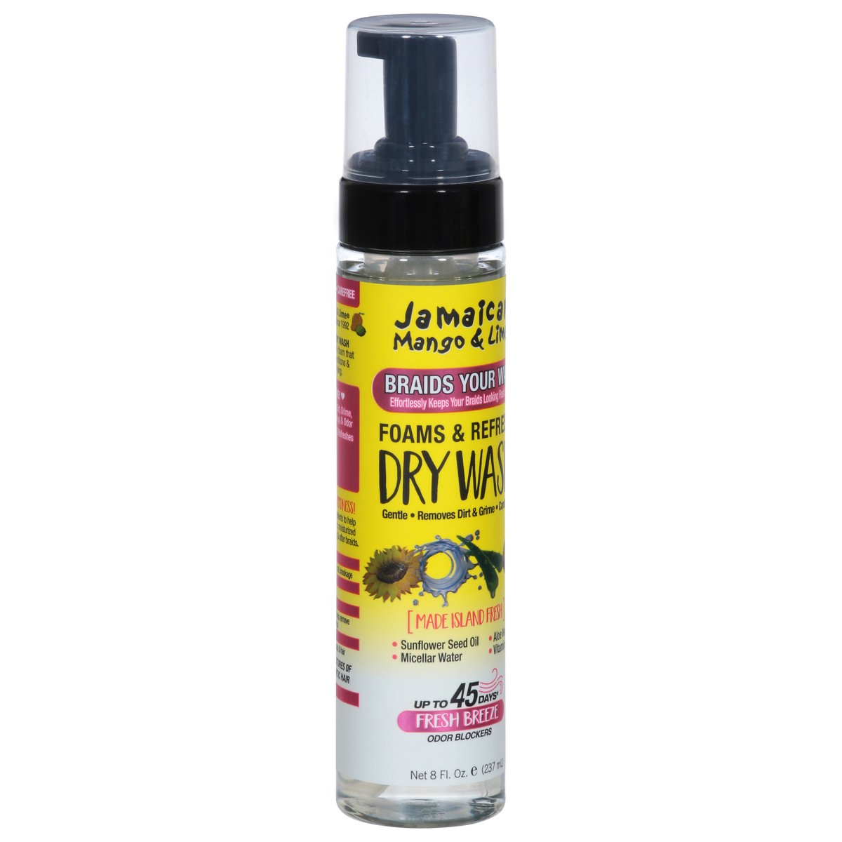slide 9 of 9, Jamaican Mango & Lime Foams & Refresh Fresh Breeze Dry Wash 8 fl oz, 8 oz
