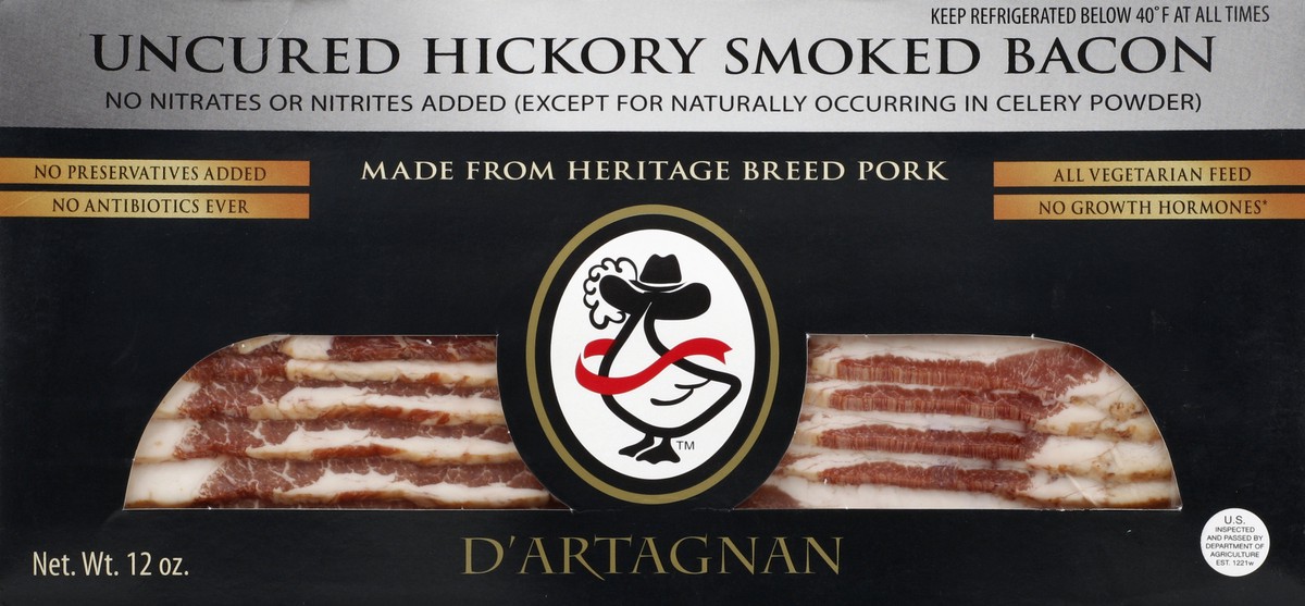 slide 4 of 4, D'Artagnan Uncured Hickory Smoked Bacon, 
