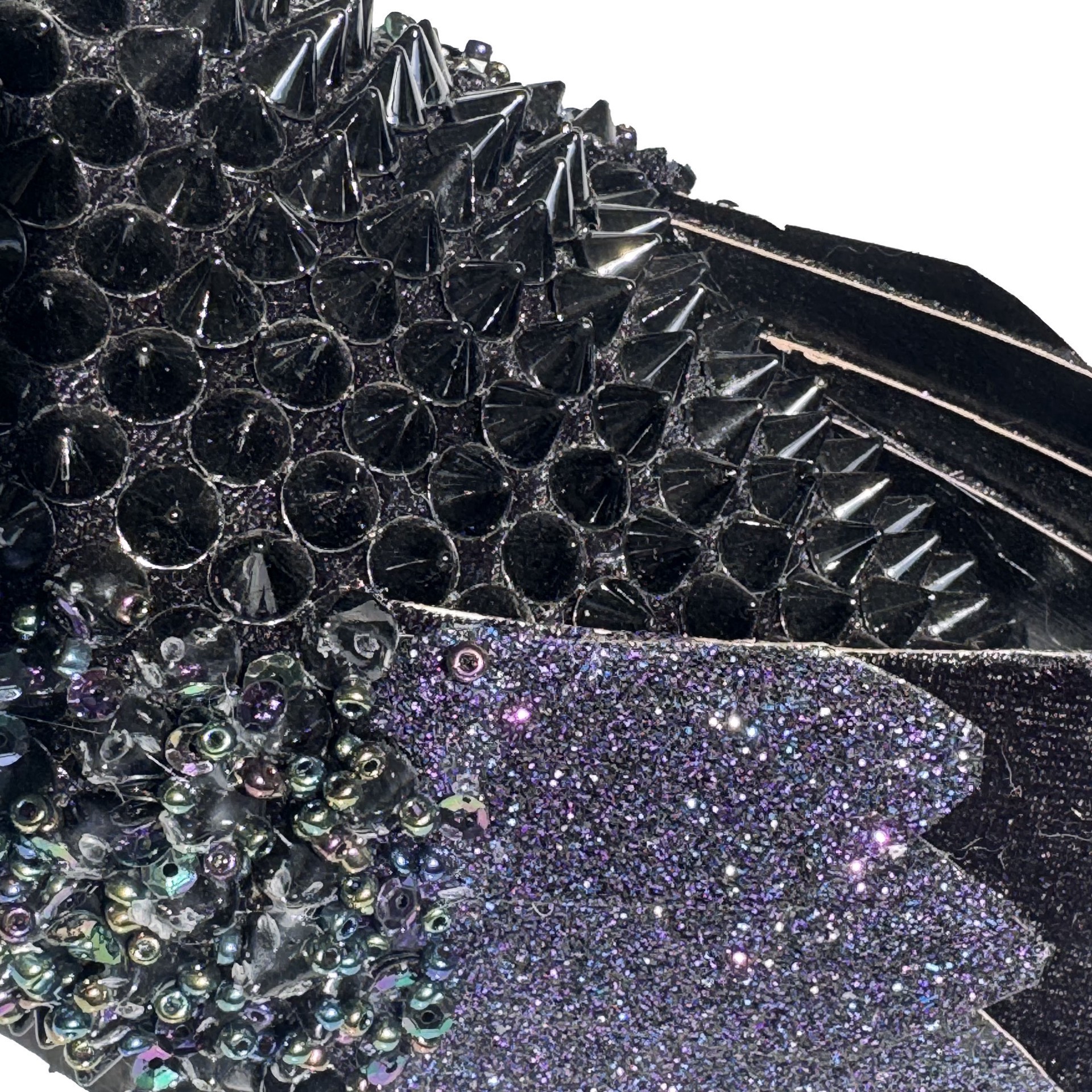 slide 3 of 3, 7" Black Crow With Studs By Ashland, 11.42 in x 4.33 in x 7 in