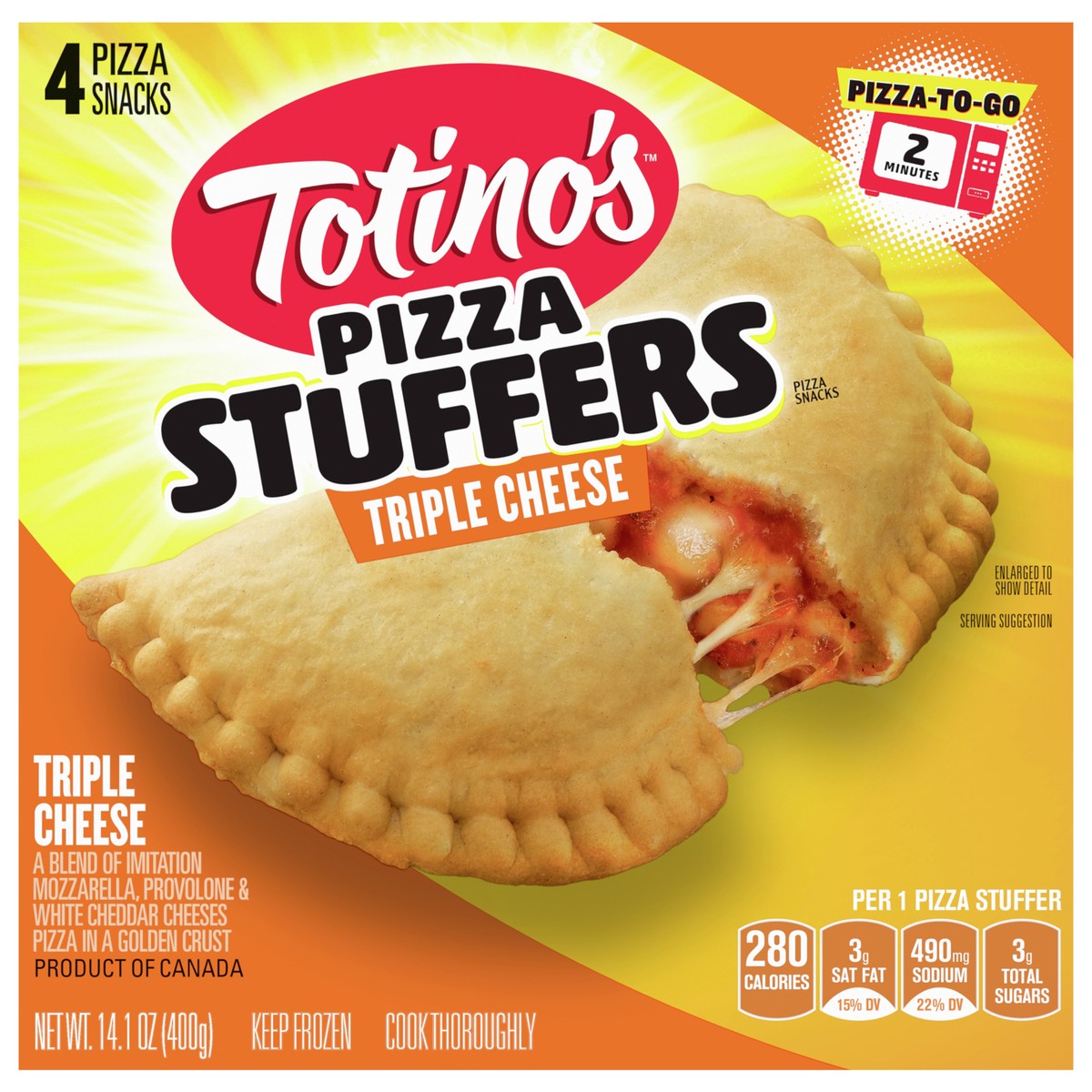 slide 1 of 1, Totino's Triple Cheese Pizza Stuffers, 14.1 oz