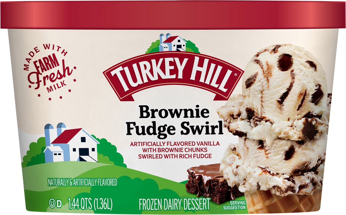 slide 2 of 2, Turkey Hill Brownie Fudge Swirl Frozen Dairy Dessert 1.44 qt, 1.44 qt