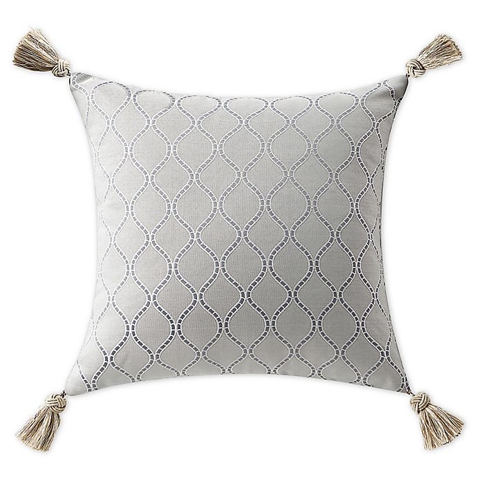 slide 1 of 2, Waterford Baylen Tassel Square Throw Pillow - Dusty Blue, 1 ct