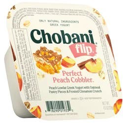 Chobani Flip Greek Lowfat Perfect Peach Cobbler Yogurt 4.5 oz