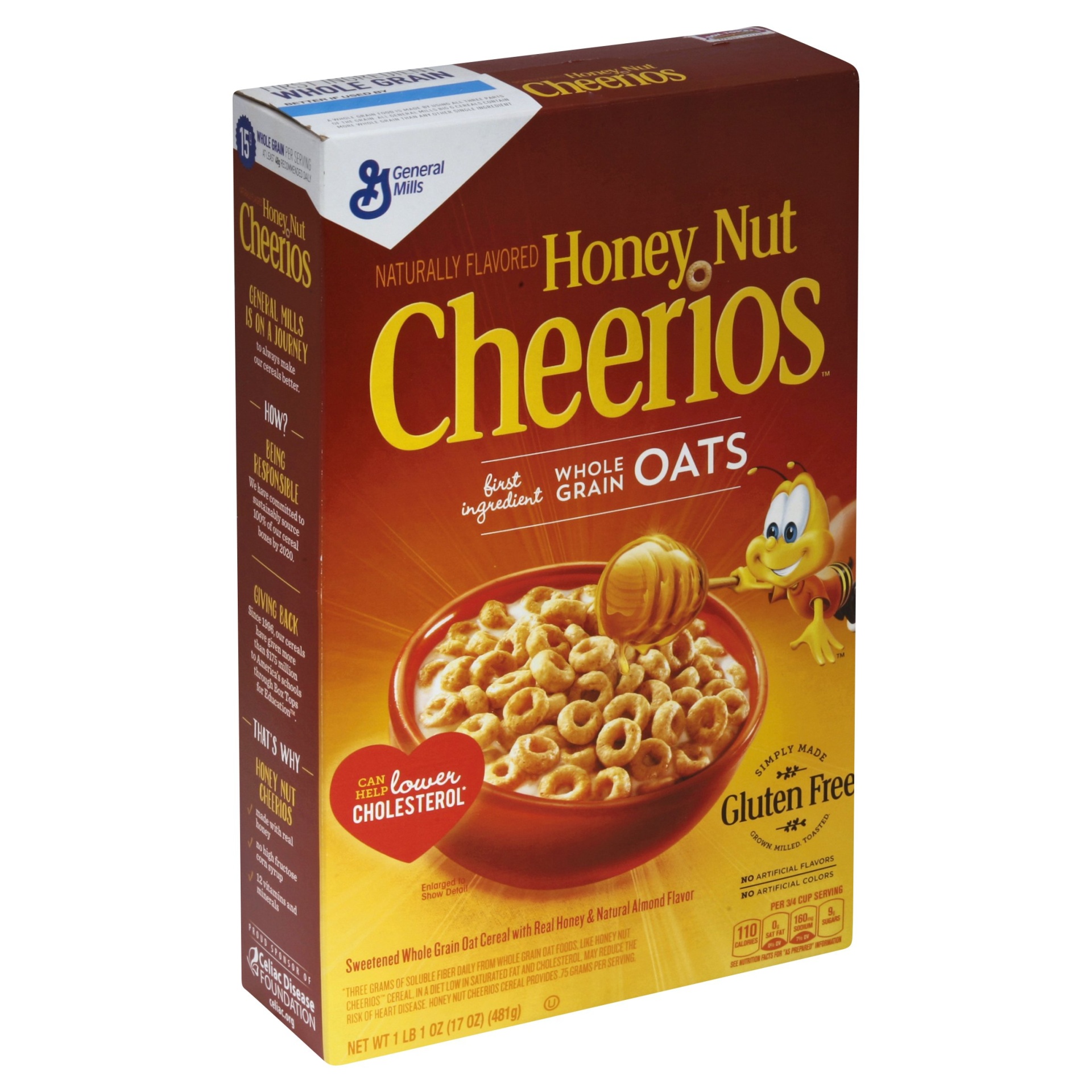 slide 1 of 1, Cheerios Honey Nut Breakfast Cereal - General Mills, 17 oz