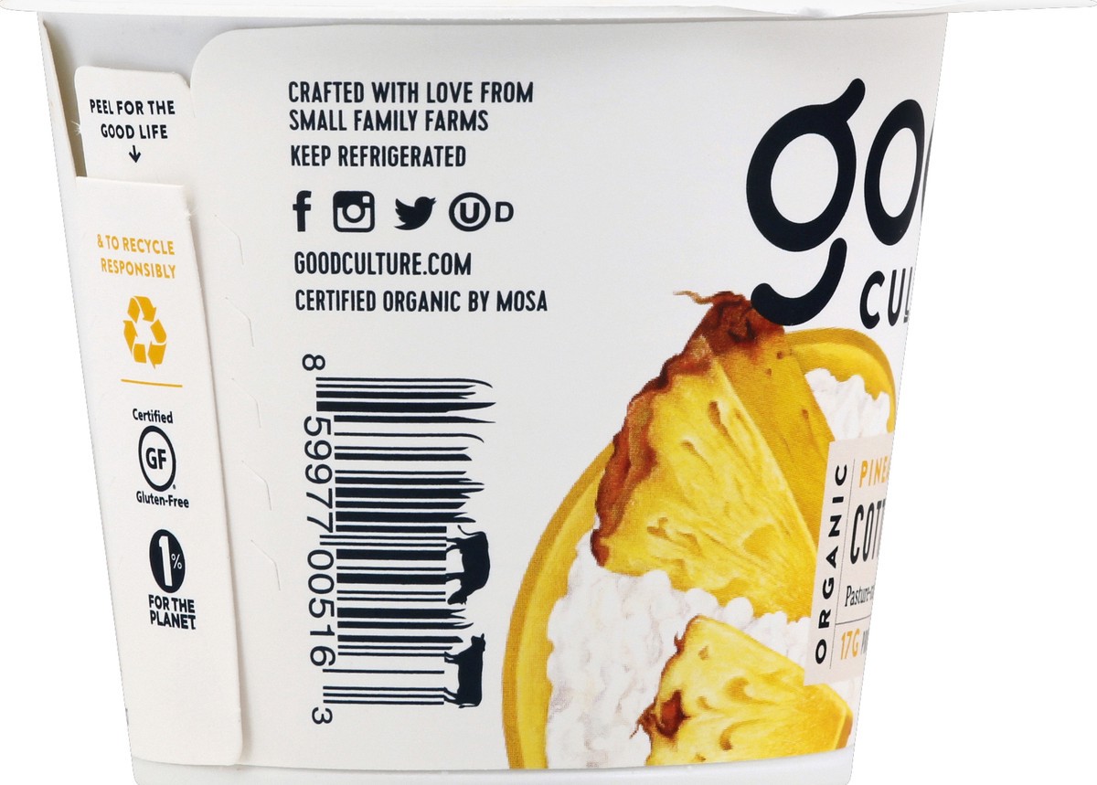 slide 3 of 6, good culture Organic Cottage Cheese Pineapple, 5.3 oz