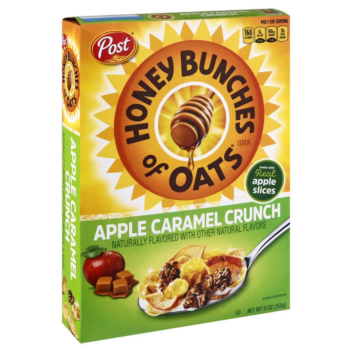 slide 10 of 13, Honey Bunches of Oats Post Apple Caramel Cereal, 13 oz