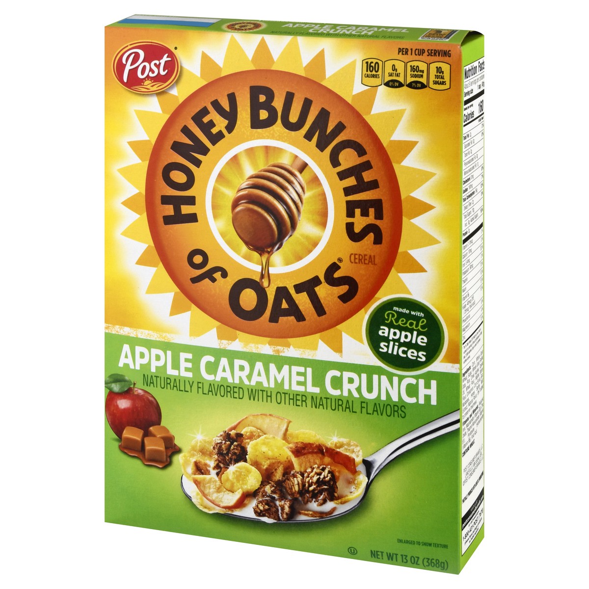 slide 3 of 13, Honey Bunches of Oats Post Apple Caramel Cereal, 13 oz