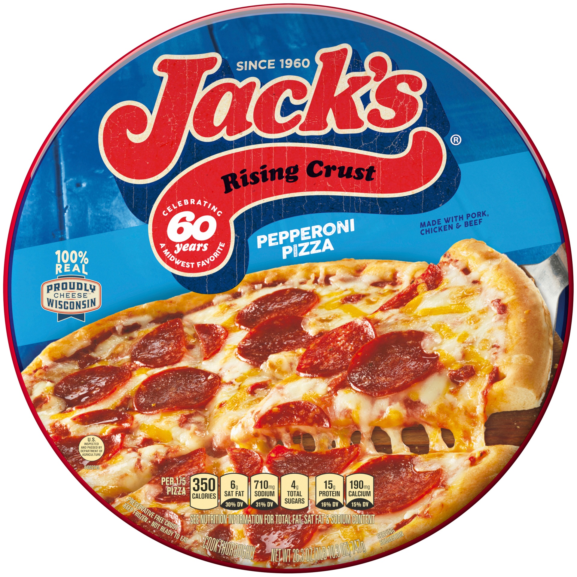 slide 1 of 6, Jack's Naturally Rising Pepperoni Pizza, 28.1 oz