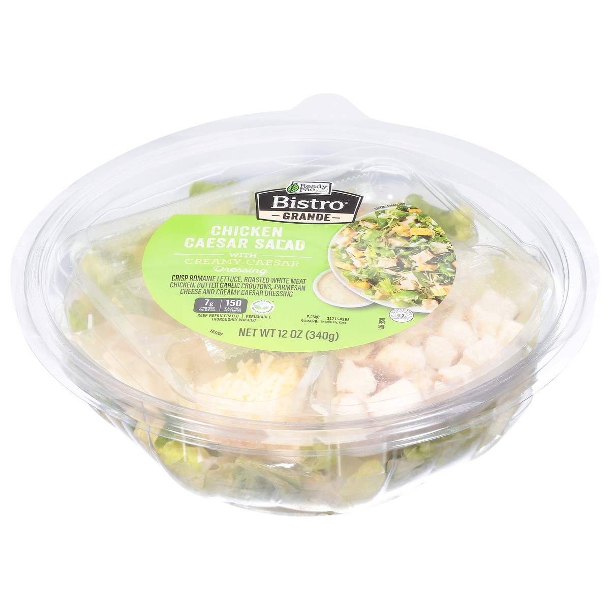 slide 9 of 11, Ready Pac Foods Bistro Chicken Caesar Salad with Creamy Caesar Dressing 12 oz, 11.5 oz