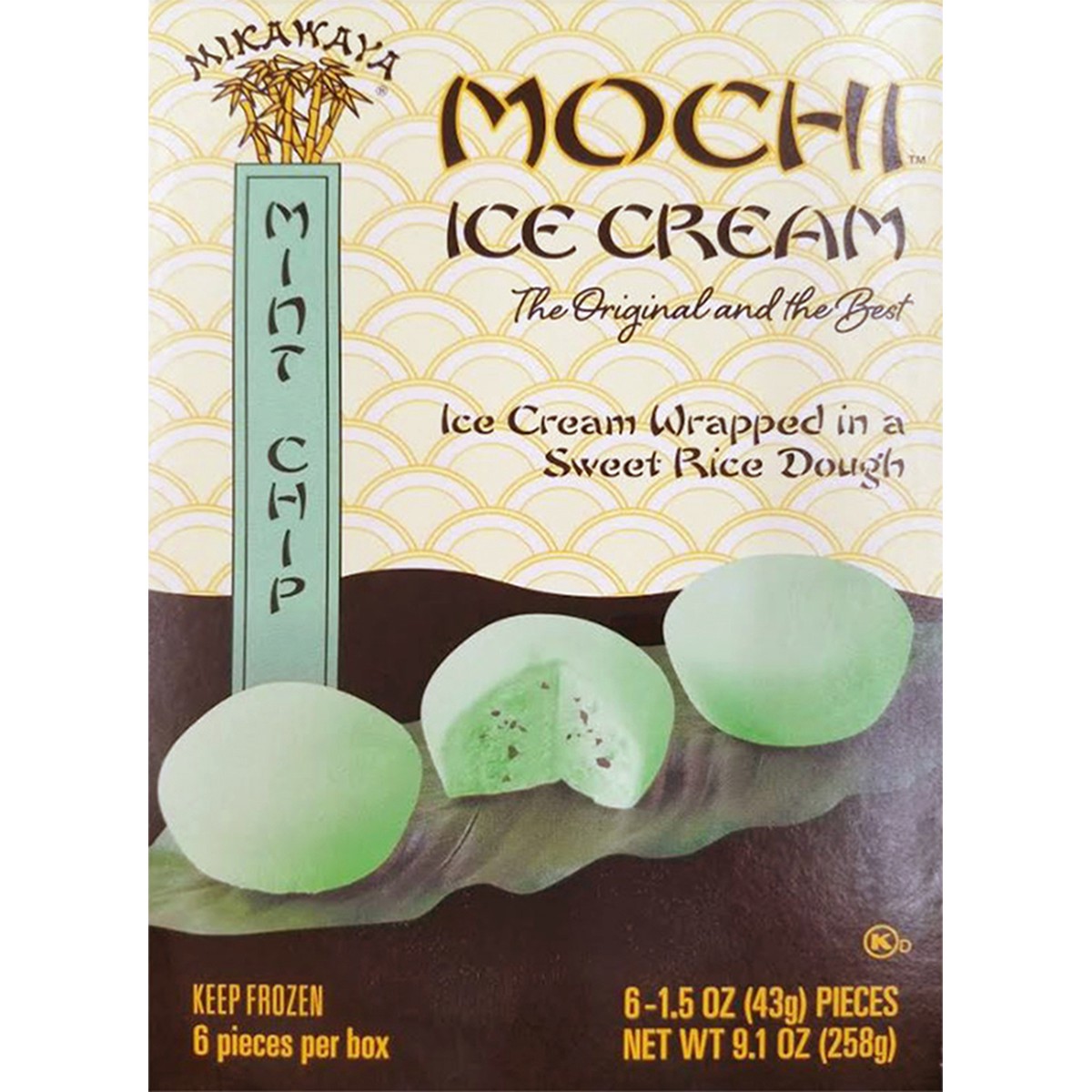 slide 1 of 1, Mikawaya Mochi Ice Cream Mint Chip, 6 ct