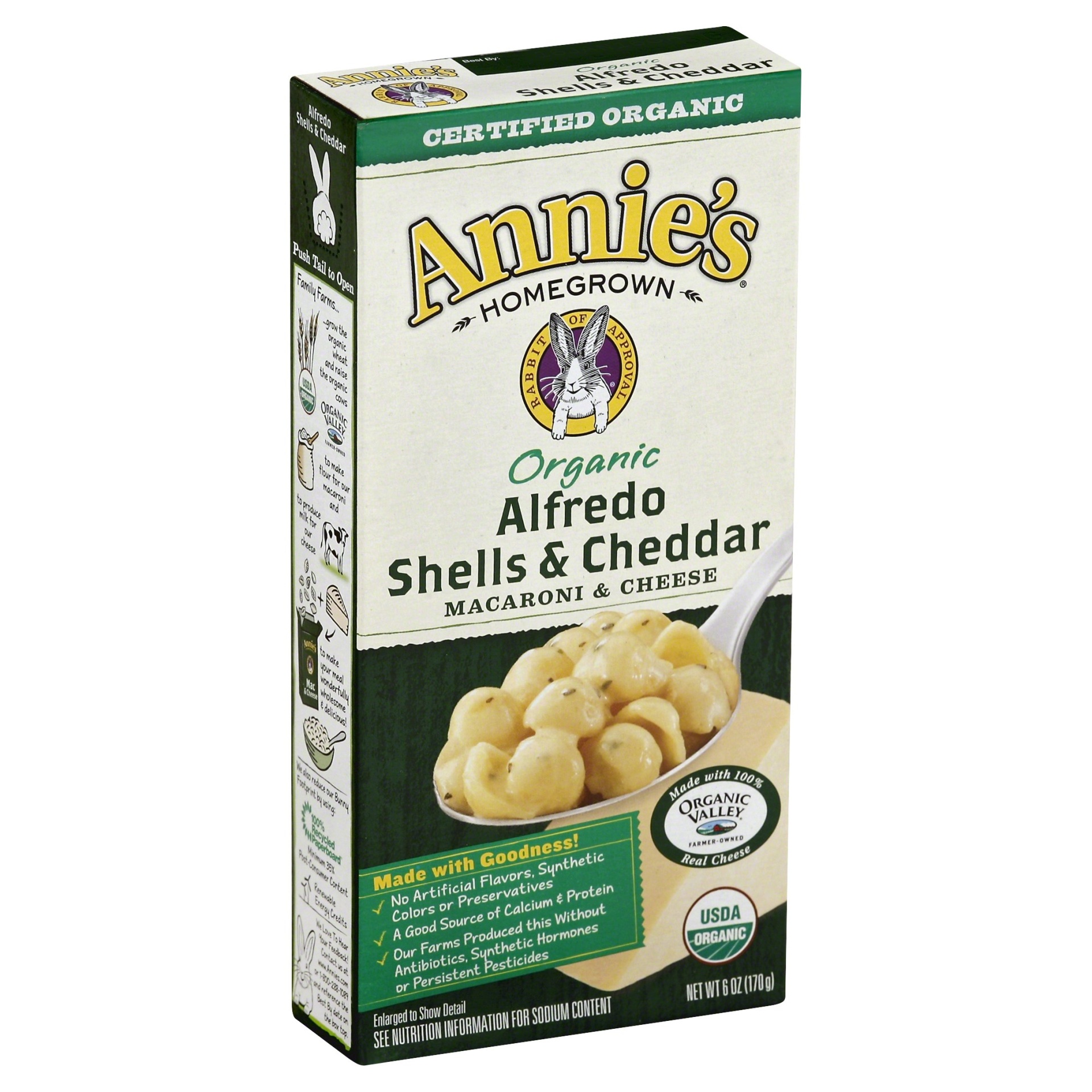 slide 1 of 1, Annie's Organic Alfredo Shells & Cheddar Mac & Cheese, 6 oz