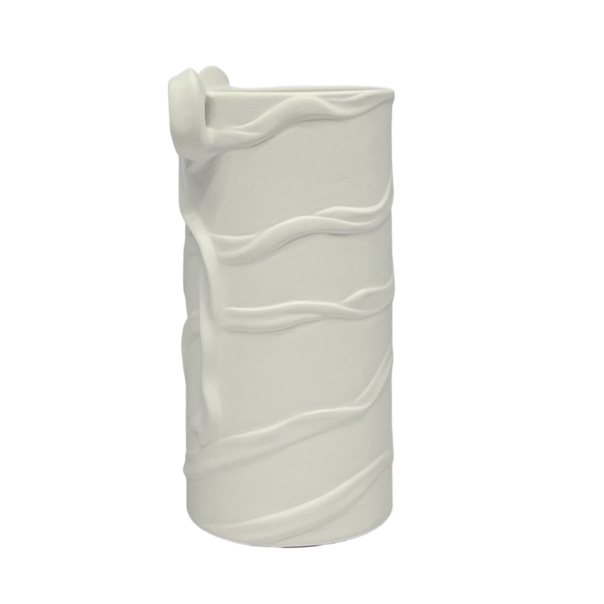 slide 4 of 7, 6.5" Ceramic Bow Cylinder Vase By Make Market, 3.46” x 3.15” x 6.54”