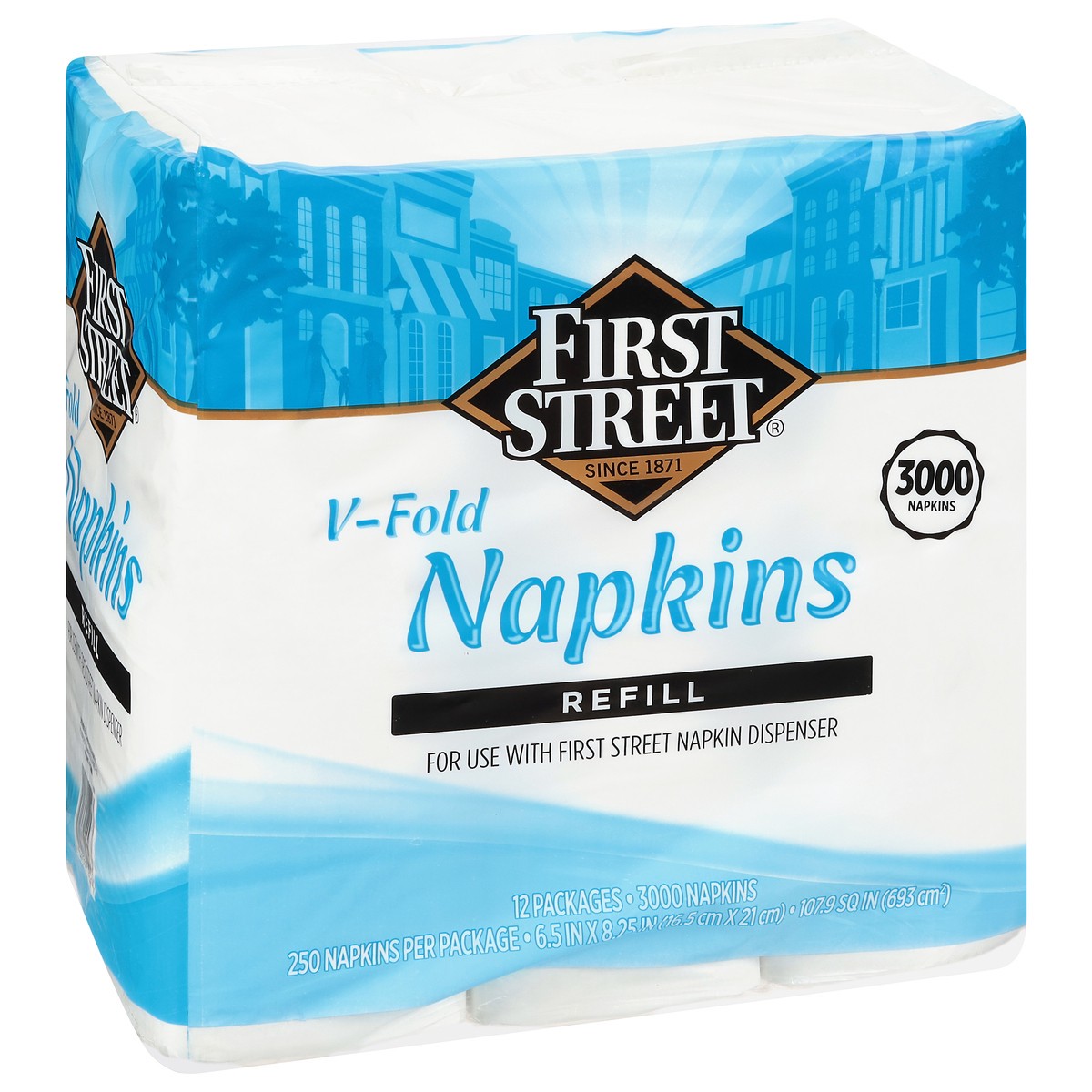 slide 11 of 11, First Street V-Fold Dispenser Napkins, 3000 ct