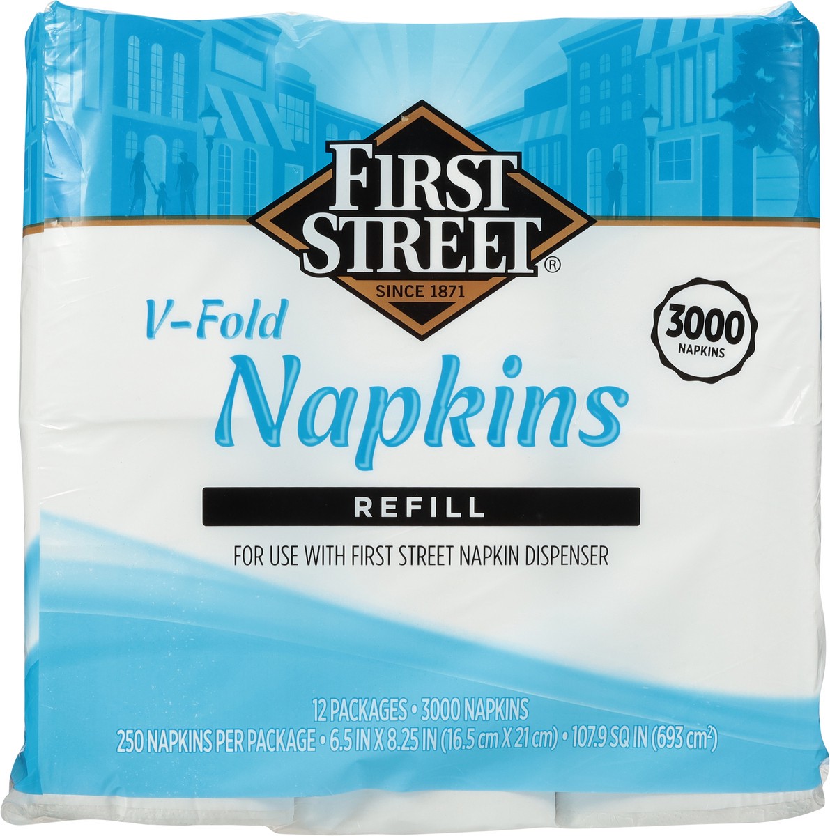 slide 9 of 11, First Street V-Fold Dispenser Napkins, 3000 ct