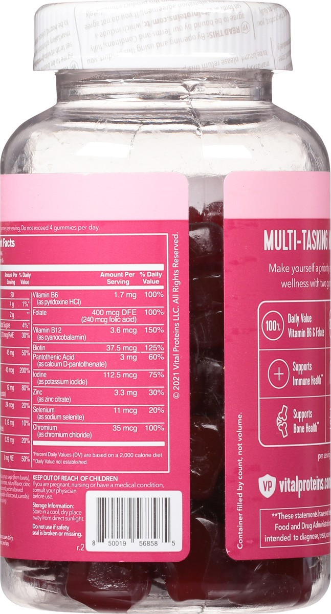 slide 7 of 14, Vital Proteins Raspberry Women's Multi Gummies 90 ea, 90 ct