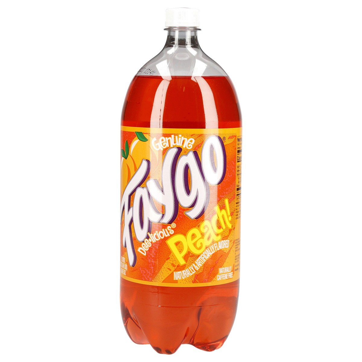 slide 1 of 5, Faygo Peach bottle, 67.6 oz
