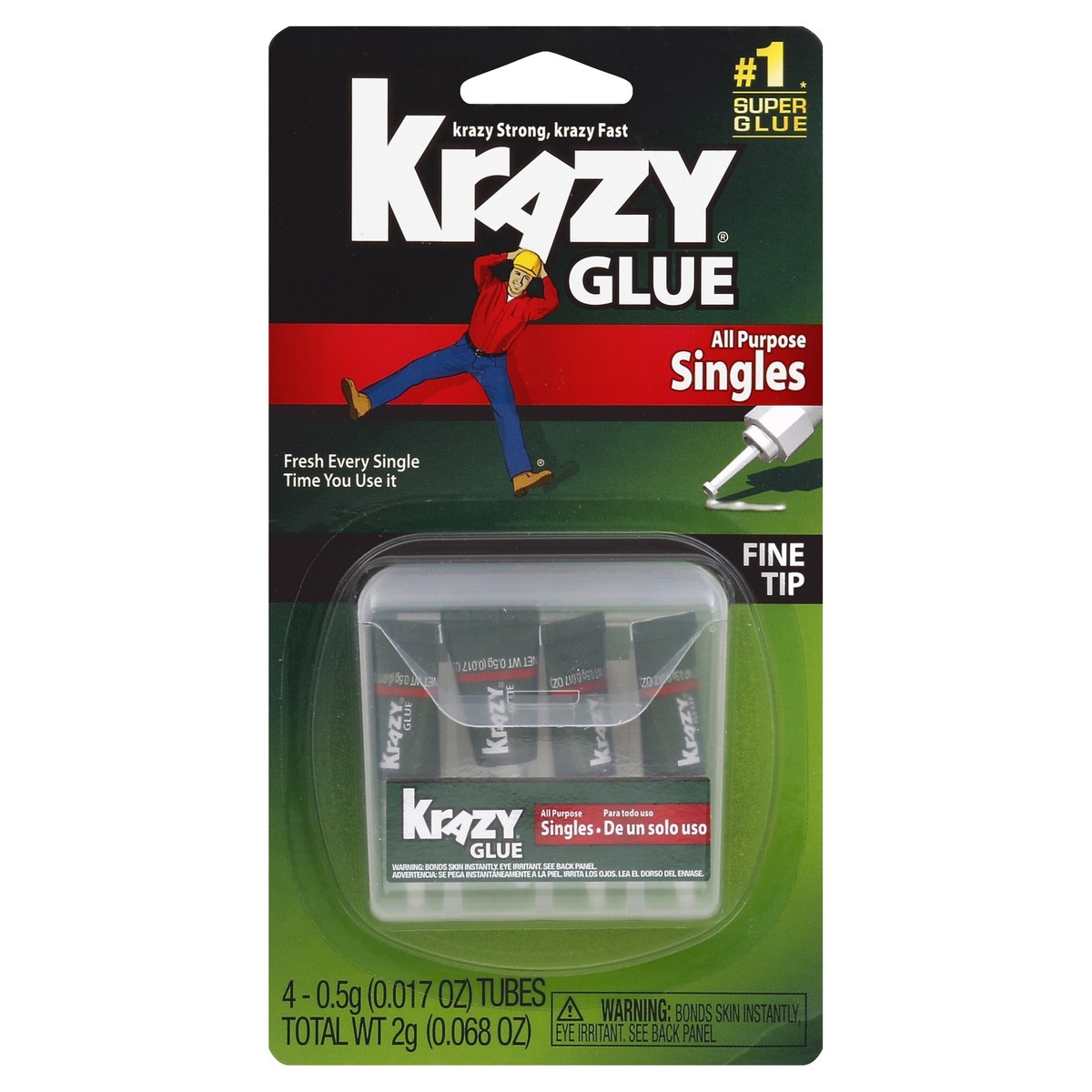 slide 3 of 3, Krazy Glue Single Use Glue Tubes, 0.07 oz