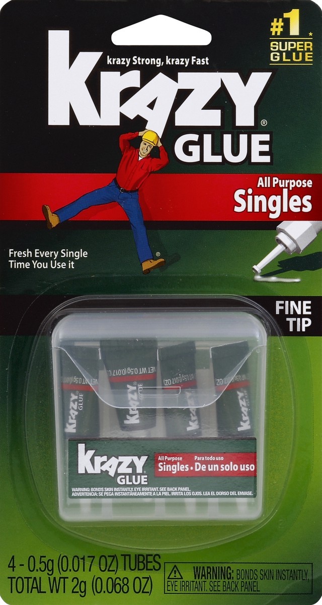 slide 1 of 3, Krazy Glue Single Use Glue Tubes, 0.07 oz