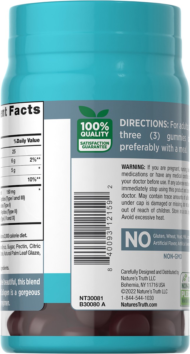 slide 2 of 6, Nature's Truth Gummies Multi Delicious Mixed Fruit Flavor Collagen Peptides 60 Gummies, 60 ct