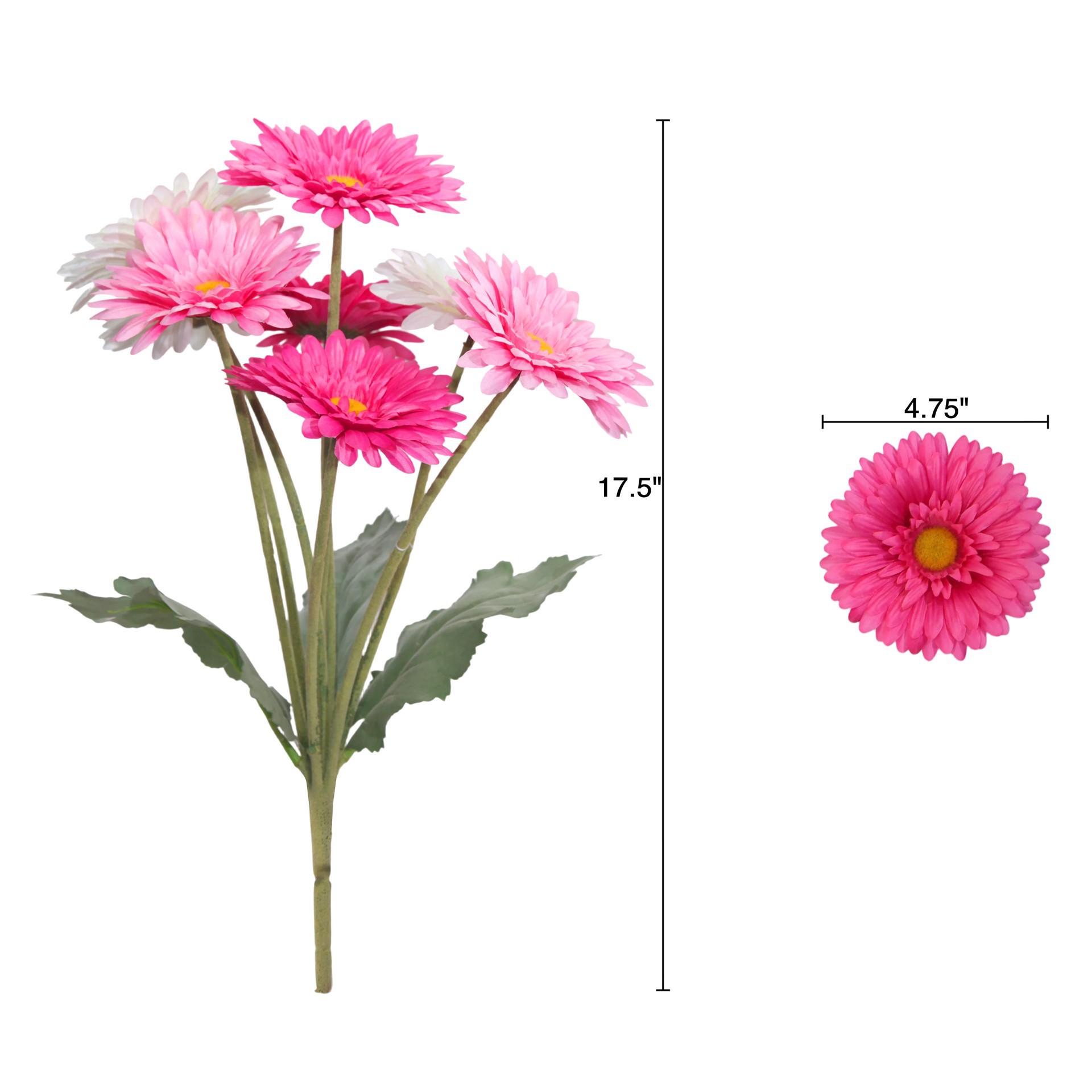 slide 3 of 3, 17.5" Mixed Gerbera Daisy Bush By Ashland, 17.5 in