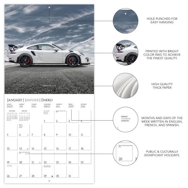 slide 3 of 5, 2025 Graphique Hobbies Monthly Wall Calendar, 12"" X 12"", Car, January 2025 To December 2025, Cy866, 1 ct
