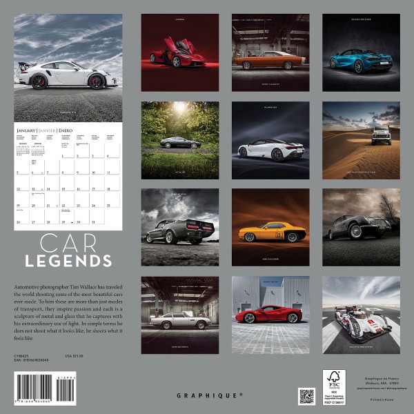 slide 2 of 5, 2025 Graphique Hobbies Monthly Wall Calendar, 12"" X 12"", Car, January 2025 To December 2025, Cy866, 1 ct