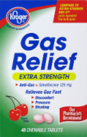slide 1 of 1, Kroger Gas Relief  Extra Strength 125 Mg - Cherry Creme Flavor, 48 ct; 125 mg