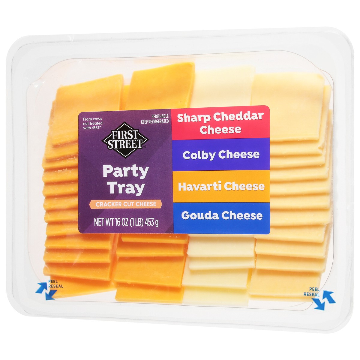 slide 2 of 4, First Street Sliced Cheese Party Tray, 16 oz