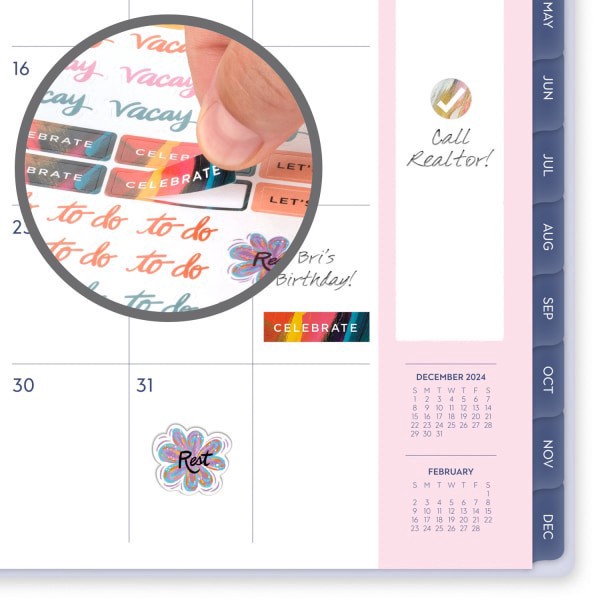 slide 7 of 9, 2025 Cambridge Ettavee Weekly/Monthly Planner, 5-1/2"" X 8-1/2"", Layered Floral, January To December, 1 ct