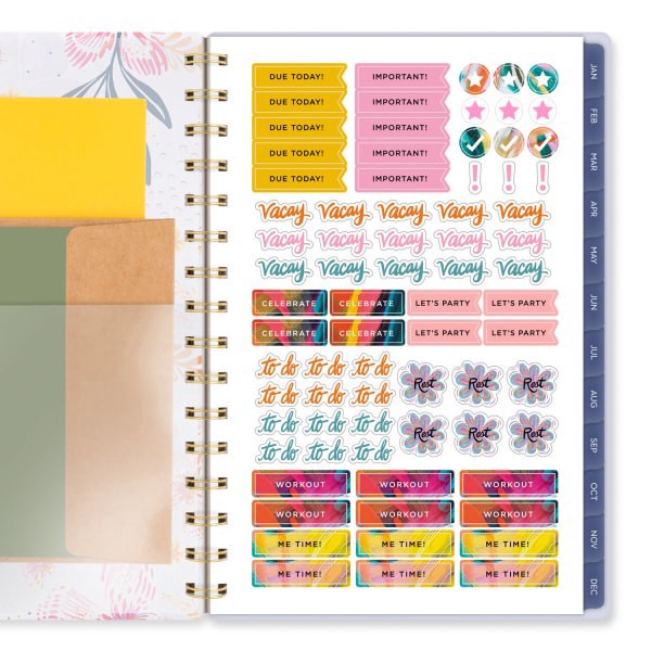 slide 9 of 9, 2025 Cambridge Ettavee Weekly/Monthly Planner, 5-1/2"" X 8-1/2"", Layered Floral, January To December, 1 ct