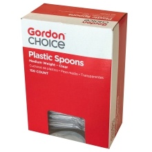 slide 1 of 1, GFS Clear Plastic Spoons, 150 ct