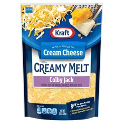 Kraft Colby Jack Shredded Cheese with a Touch of Cream Cheese for a Creamy Melt, 8 oz Bag