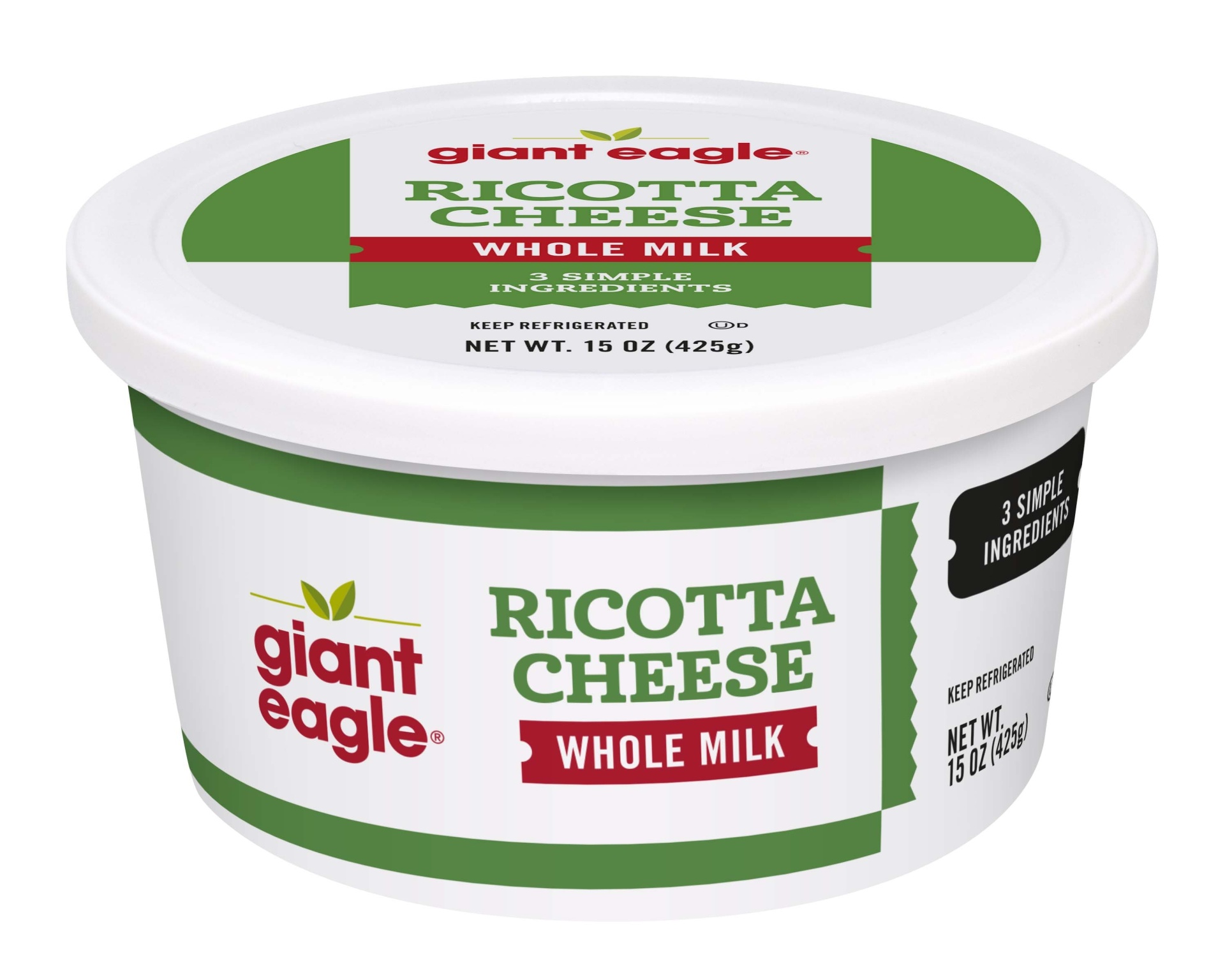 slide 1 of 1, Giant Eagle Ricotta Cheese, Whole Milk, 15 oz