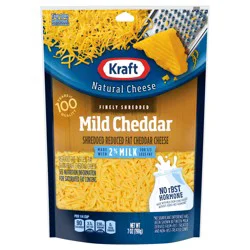 Kraft Mild Cheddar Finely Shredded Cheese with 2% Milk, 7 oz Bag